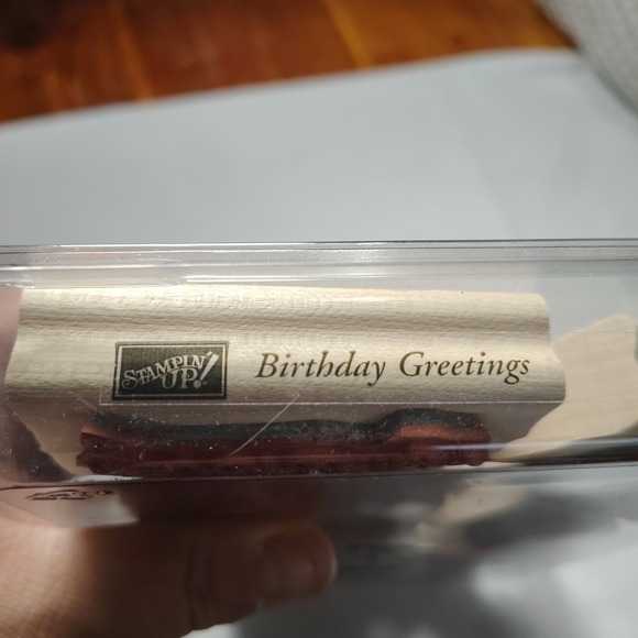 Vintage Stampin Up Wood Stamps Birthday Greetings Set‎ of 9 Retired 2001 - Picture 5 of 6